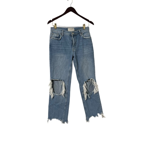 FREE PEOPLE WE THE FREE Maggie Distressed Crop Jeans - Picture 5 of 10